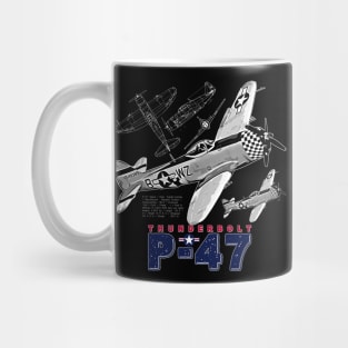 P-47 Thunderbolt USAF Vintage Aircraft Mug